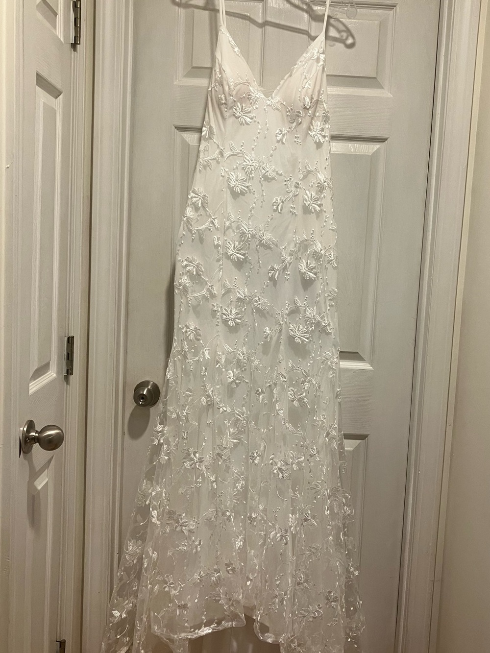 🆕 HEBEOS White Floral Appliqué wedding 👗 made in Hong Kong